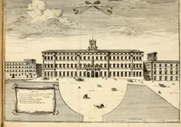 An illustration from Discorso del cavalier Carlo Fontana sopra il Monte Citatorio situato nel Campo Martio, ed altre cose ad esso appartenenti, con disegni tanto degl' antichi, quanto de' moderni edificii della nuova Curia (1694)