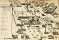 An illustration from Discorso del cavalier Carlo Fontana sopra il Monte Citatorio situato nel Campo Martio, ed altre cose ad esso appartenenti, con disegni tanto degl' antichi, quanto de' moderni edificii della nuova Curia (1694)