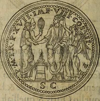 An illustration from Discorso della religione antica de Romani, insieme vn'altro Discorso della castrametatione, et disciplina militare, bagni, & essercitij antichi di detti Romani; (1569)