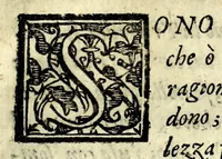 An illustration from Discorso di Agostino Michele, in cui contra l'opinione di tutti più illustri scrittori dell'arte poetica chiaramente si dimostra : come si possono scriuere con molta lode le comedie, e le tragedie in prosa : et di molti altri precetti di cotal arte assai copiosamente si ragiona (1592)