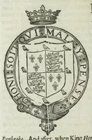 An illustration from A discouerie of errours in the first edition of the Catalogue of nobility, published by Raphe Brooke, Yorke Herald, 1619, and printed heerewith word for word, according to that edition : with a continuance of the successions, from 1619 vntill this present yeare, 1622 : at the end whereof, is annexed a review of a later edition, by him stolne into the world, 1621 (1622)