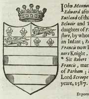 Picture 19 of 26 from A discouerie of errours in the first edition of the Catalogue of nobility, published by Raphe Brooke, Yorke Herald, 1619, and printed heerewith word for word, according to that edition : with a continuance of the successions, from 1619 vntill this present yeare, 1622 : at the end whereof, is annexed a review of a later edition, by him stolne into the world, 1621 (1622), leaf 498