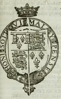An illustration from A discouerie of errours in the first edition of the Catalogue of nobility, published by Raphe Brooke, Yorke Herald, 1619, and printed heerewith word for word, according to that edition : with a continuance of the successions, from 1619 vntill this present yeare, 1622 : at the end whereof, is annexed a review of a later edition, by him stolne into the world, 1621 (1622)