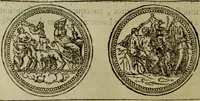 An illustration from Discours de la religion des anciens Romains : de la castrametation & discipline militaire d'iceux. Des bains & antiques exercitations grecques & romaines ... (1581)