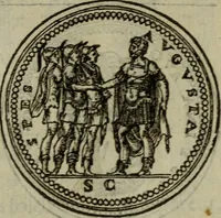 Picture 33 of 440 from Discours de la religion des anciens Romains : de la castrametation & discipline militaire d'iceux. Des bains & antiques exercitations grecques & romaines ... (1581), leaf 28