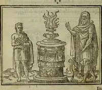 An illustration from Discours de la religion des anciens Romains : de la castrametation & discipline militaire d'iceux. Des bains & antiques exercitations grecques & romaines ... (1581)