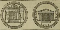 An illustration from Discours de la religion des anciens Romains : de la castrametation & discipline militaire d'iceux. Des bains & antiques exercitations grecques & romaines ... (1581)
