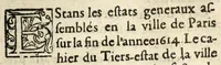An illustration from Discours remarquable aduenus a Paris pendant les Estats. (1615)
