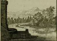 An illustration from Discours touchant le point de veue : dans lequel il est prouvé que les choses qu'on voit distinctement, ne sont veuës que d'un il (1679)