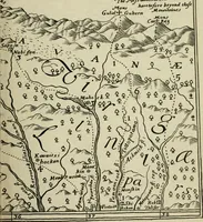 An illustration from The discoveries of John Lederer, in three several marches from Vriginia, to the west of Carolina, and other parts of the continent: begun in March 1669, and ended in September 1670. Together with a general map of the whole territory which he traversed (1672)