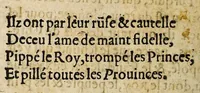 An illustration from Discovrs de la fuyte des impositeurs italiens. Et des regretz qu'ilz font de quieter la France. Et de leur route vers les pays de Barbarie. (1589)