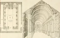 An illustration from Discovrs historial de l'antiqve et illvstre cité de Nismes en la Gaule narbonoise : auec les portraitz des plus antiques & insignes bastimens dudit lieu, reduitz à leur vraye mesure & proportion, ensemble de l'antique & moderne ville (1560)