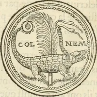 An illustration from Discovrs historial de l'antiqve et illvstre cité de Nismes en la Gaule narbonoise : auec les portraitz des plus antiques & insignes bastimens dudit lieu, reduitz à leur vraye mesure & proportion, ensemble de l'antique & moderne ville (1560)