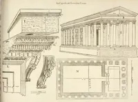 An illustration from Discovrs historial de l'antiqve et illvstre cité de Nismes en la Gaule narbonoise : auec les portraitz des plus antiques & insignes bastimens dudit lieu, reduitz à leur vraye mesure & proportion, ensemble de l'antique & moderne ville (1560)