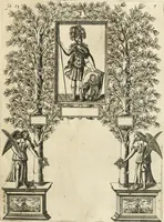 An illustration from Discovrs svr les arcs triomphavx dressés en la ville d'Aix : à l'heureuse arriuée de tres-chrestien, tres-grand, & tres-iuste monarque Lovys XIII. roy de France, & de Nauarre (1624)