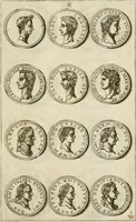 An illustration from Discovrs svr les medalles et gravevres antiques, principalement romaines. Plus, vne exposition particuliere de quelques planches ou tables estans sur la fin de ce liure, esquelles sont monstrees diuerses medalles & graueures antiques, rares & exquises (1579)