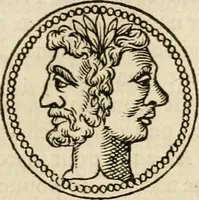 An illustration from Discovrs svr les medalles et gravevres antiques, principalement romaines. Plus, vne exposition particuliere de quelques planches ou tables estans sur la fin de ce liure, esquelles sont monstrees diuerses medalles & graueures antiques, rares & exquises (1579)
