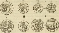 An illustration from Discovrs svr les medalles et gravevres antiques, principalement romaines. Plus, vne exposition particuliere de quelques planches ou tables estans sur la fin de ce liure, esquelles sont monstrees diuerses medalles & graueures antiques, rares & exquises (1579)