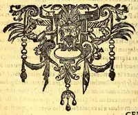 An illustration from Discurso del meior arbitrio de Philippo IIII, el grande rey de las Españas, y emperador de las Indias. : Eleccion de Maria Santissima S.N. por patrona de su española monarchia, y protectora de sus cathólicas armas. Predicado en el solemnissimo nouenario, que por orden de Su Magestad se celebrò en la cathedral metropolitana desta corte de Lima: y por acuerdo de sus dos principes a la deuotissima imagen de Nuestra Señora del Rosario. (1644)