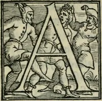 An illustration from Disegno del Doni : partito in piv ragionamenti, ne qvali si tratta della scoltvra et pittvra : de colori, de getti, de modegli, con molte cose appartenenti a quest'arti : & si termina la nobiltà dell'una et dell'altra professione : con historie, essempi, et sentenze : & nel fine alcune lettere che trattano della medesima materia (1549)