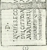 An illustration from Dissertatio et animadversiones ad nuper inventum Severae martyris epitaphium (1734)