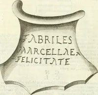 An illustration from Dissertatio et animadversiones ad nuper inventum Severae martyris epitaphium (1734)