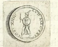 An illustration from Dissertation sur douze medailles des jeux seculaires de l'empereur Domitien. (1684)