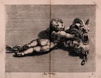 Picture 2 of 6 from Diuerses figures à l'eau forte de petits amours, anges vollants, et enfans : propre a mettre sur frontons, portes et autres lieux : ensemble, plus.rs sortes des masques (1644), leaf 57