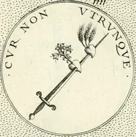 An illustration from Symbola diuina & humana pontificvm, imperatorvm, regvm : accessit breuis & facilis isagoge Iac. Typotii : ex mvsaeo Octavii de Strada civis Romani : tomus primus[-tertius] (1601)
