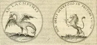 An illustration from Symbola diuina & humana pontificvm, imperatorvm, regvm : accessit breuis & facilis isagoge Iac. Typotii : ex mvsaeo Octavii de Strada civis Romani : tomus primus[-tertius] (1601)