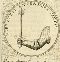 An illustration from Symbola diuina & humana pontificvm, imperatorvm, regvm : accessit breuis & facilis isagoge Iac. Typotii : ex mvsaeo Octavii de Strada civis Romani : tomus primus[-tertius] (1601)