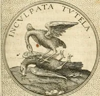 An illustration from Symbola diuina & humana pontificvm, imperatorvm, regvm : accessit breuis & facilis isagoge Iac. Typotii : ex mvsaeo Octavii de Strada civis Romani : tomus primus[-tertius] (1601)