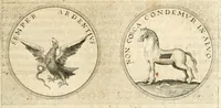 An illustration from Symbola diuina & humana pontificvm, imperatorvm, regvm : accessit breuis & facilis isagoge Iac. Typotii : ex mvsaeo Octavii de Strada civis Romani : tomus primus[-tertius] (1601)