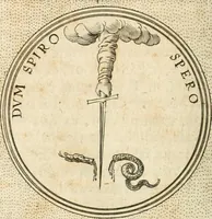 An illustration from Symbola diuina & humana pontificvm, imperatorvm, regvm : accessit breuis & facilis isagoge Iac. Typotii : ex mvsaeo Octavii de Strada civis Romani : tomus primus[-tertius] (1601)