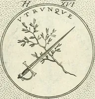 An illustration from Symbola diuina & humana pontificvm, imperatorvm, regvm : accessit breuis & facilis isagoge Iac. Typotii : ex mvsaeo Octavii de Strada civis Romani : tomus primus[-tertius] (1601)