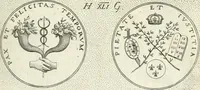 An illustration from Symbola diuina & humana pontificvm, imperatorvm, regvm : accessit breuis & facilis isagoge Iac. Typotii : ex mvsaeo Octavii de Strada civis Romani : tomus primus[-tertius] (1601)