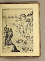 An illustration from Diurnal der nassawischen Flotta, : oder Tagregister, vnd historische, ordentliche Beschreibung einer gewaltigen mächtigen Schiffahrt, vmb die gantze Erdkugel rund vmbhr. Von den hochmögenden Herren Staden angestellet, vnd durch die Abgeordneten glücklich vollbracht, in den 1623. 1624. 1625. 1626. vnd 1627. Jahren verrichtet. ... (1629)