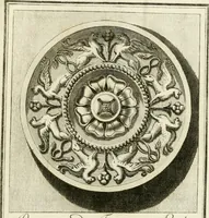 An illustration from Manuale di varj ornamenti tratti dalle fabbriche, e frammenti antichi : per uso, e commodo de' pittori, scultori, architetti, scarpellini, stuccatori, intagliatori di pietre, e legni, argentieri, giojellieri, ricamatori, ebanisti & c. (1781)