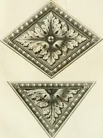 An illustration from Manuale di varj ornamenti tratti dalle fabbriche, e frammenti antichi : per uso, e commodo de' pittori, scultori, architetti, scarpellini, stuccatori, intagliatori di pietre, e legni, argentieri, giojellieri, ricamatori, ebanisti & c. (1781)