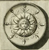An illustration from Manuale di varj ornamenti tratti dalle fabbriche, e frammenti antichi : per uso, e commodo de' pittori, scultori, architetti, scarpellini, stuccatori, intagliatori di pietre, e legni, argentieri, giojellieri, ricamatori, ebanisti & c. (1781)
