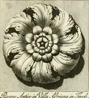 An illustration from Manuale di varj ornamenti tratti dalle fabbriche, e frammenti antichi : per uso, e commodo de' pittori, scultori, architetti, scarpellini, stuccatori, intagliatori di pietre, e legni, argentieri, giojellieri, ricamatori, ebanisti & c. (1781)