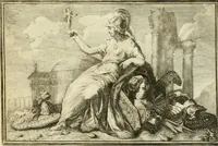 An illustration from Manuale di varj ornamenti tratti dalle fabbriche, e frammenti antichi : per uso, e commodo de' pittori, scultori, architetti, scarpellini, stuccatori, intagliatori di pietre, e legni, argentieri, giojellieri, ricamatori, ebanisti & c. (1781)