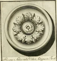 Picture 36 of 58 from Manuale di varj ornamenti tratti dalle fabbriche, e frammenti antichi : per uso, e commodo de' pittori, scultori, architetti, scarpellini, stuccatori, intagliatori di pietre, e legni, argentieri, giojellieri, ricamatori, ebanisti & c. (1781), leaf 64