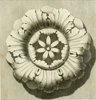 An illustration from Manuale di varj ornamenti tratti dalle fabbriche, e frammenti antichi : per uso, e commodo de' pittori, scultori, architetti, scarpellini, stuccatori, intagliatori di pietre, e legni, argentieri, giojellieri, ricamatori, ebanisti & c. (1781)