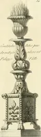 Picture 61 of 74 from Manuale di varj ornamenti tratti dalle fabbriche, e frammenti antichi : per uso, e commodo de' pittori, scultori, architetti, scarpellini, stuccatori, intagliatori di pietre, e legni, argentieri, giojellieri, ricamatori, ebanisti & c. (1781), leaf 122