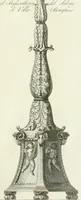 Picture 65 of 74 from Manuale di varj ornamenti tratti dalle fabbriche, e frammenti antichi : per uso, e commodo de' pittori, scultori, architetti, scarpellini, stuccatori, intagliatori di pietre, e legni, argentieri, giojellieri, ricamatori, ebanisti & c. (1781), leaf 128