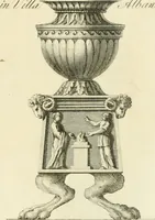 An illustration from Manuale di varj ornamenti tratti dalle fabbriche, e frammenti antichi : per uso, e commodo de' pittori, scultori, architetti, scarpellini, stuccatori, intagliatori di pietre, e legni, argentieri, giojellieri, ricamatori, ebanisti & c. (1781)