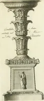 An illustration from Manuale di varj ornamenti tratti dalle fabbriche, e frammenti antichi : per uso, e commodo de' pittori, scultori, architetti, scarpellini, stuccatori, intagliatori di pietre, e legni, argentieri, giojellieri, ricamatori, ebanisti & c. (1781)