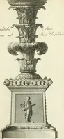 An illustration from Manuale di varj ornamenti tratti dalle fabbriche, e frammenti antichi : per uso, e commodo de' pittori, scultori, architetti, scarpellini, stuccatori, intagliatori di pietre, e legni, argentieri, giojellieri, ricamatori, ebanisti & c. (1781)