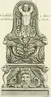 An illustration from Manuale di varj ornamenti tratti dalle fabbriche, e frammenti antichi : per uso, e commodo de' pittori, scultori, architetti, scarpellini, stuccatori, intagliatori di pietre, e legni, argentieri, giojellieri, ricamatori, ebanisti & c. (1781)